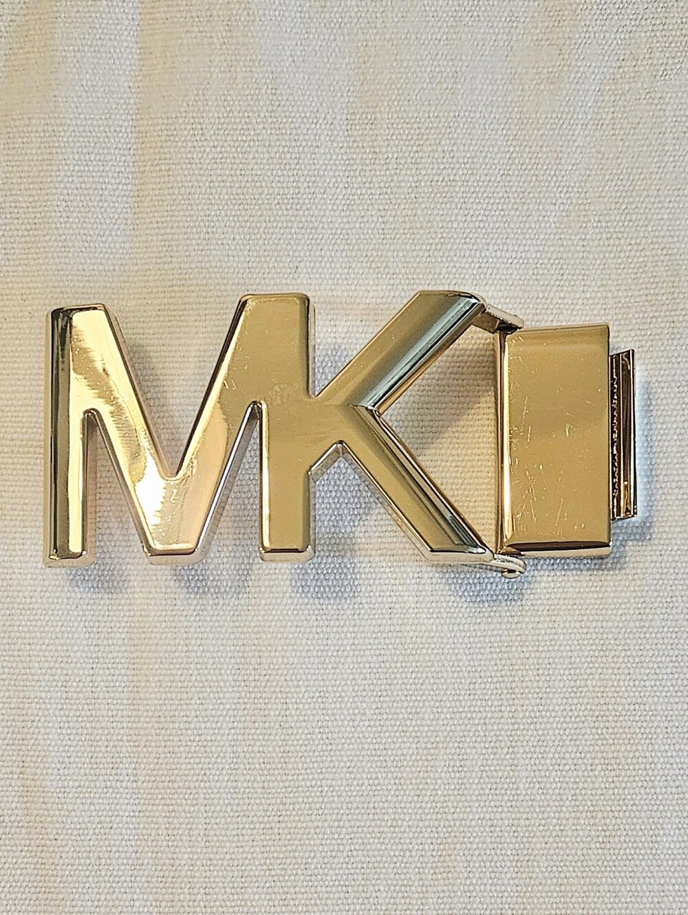 Michael Kors Gold MK Logo Buckle Accent